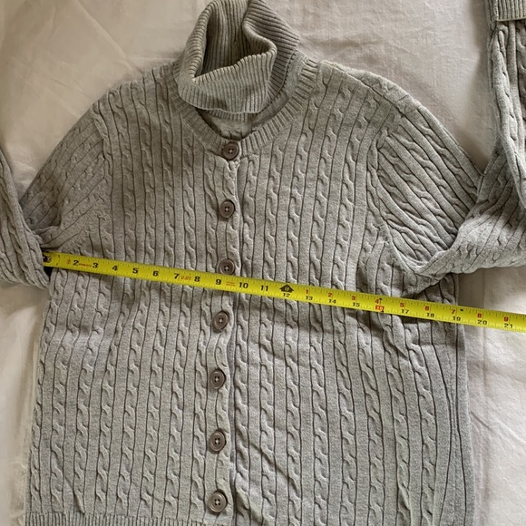 PRIA | M | 2 pieces set Grey cable knit style sweater 100% cotton long sleeves - Picture 4 of 6